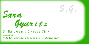 sara gyurits business card